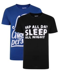 Bigdude Print T-Shirt Twin Pack Black/New Royal
