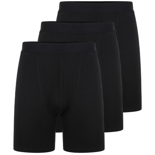 Bigdude 3 Pack Bamboo Boxer Shorts Black