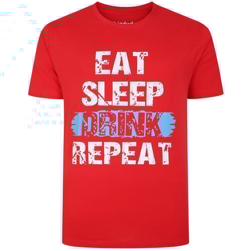 Bigdude Lightweight Lounge Printed T-Shirt Red