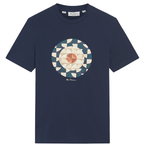 Ben Sherman Geo Target Printed T-Shirt Dark Navy