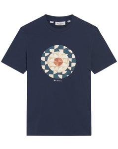 Ben Sherman Geo Target Printed T-Shirt Dark Navy
