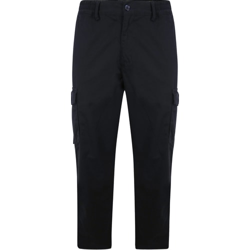Bigdude Elasticated Waist Cargo Trousers Dark Navy