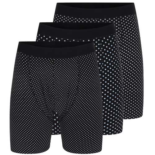 Bigdude 3 Pack Printed Boxers Black