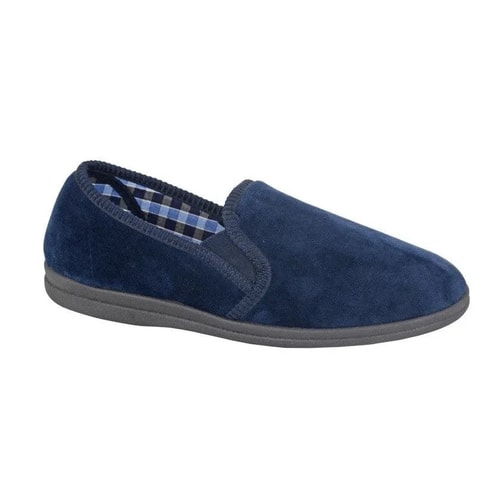 Sleepers Wilson Twin Gusset Slippers Navy