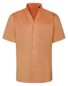 Bigdude Relaxed Collar Linen Blend Shirt Peach Tall
