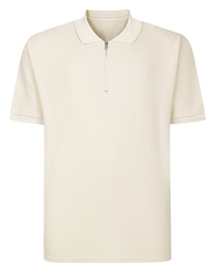 Bigdude Textured Stripe Polo Stone
