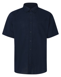 Bigdude Easy Iron Seersucker Shirt Navy
