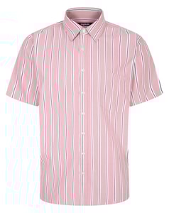 Bigdude Short Sleeve Striped Shirt Red Tall