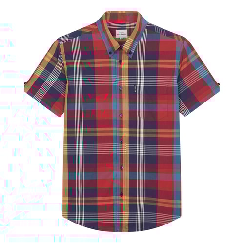 Ben Sherman Large Madras Check Shirt Scarlett