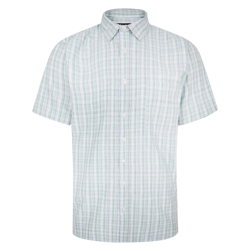 Bigdude Lightweight Short Sleeve Checked Shirt Green Tall