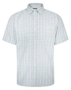 Bigdude Lightweight Short Sleeve Checked Shirt Green Tall