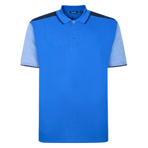 Bigdude Contrast Polo Royal Blue