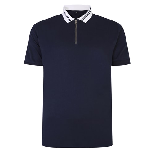 Bigdude Jersey Zip Polo Navy