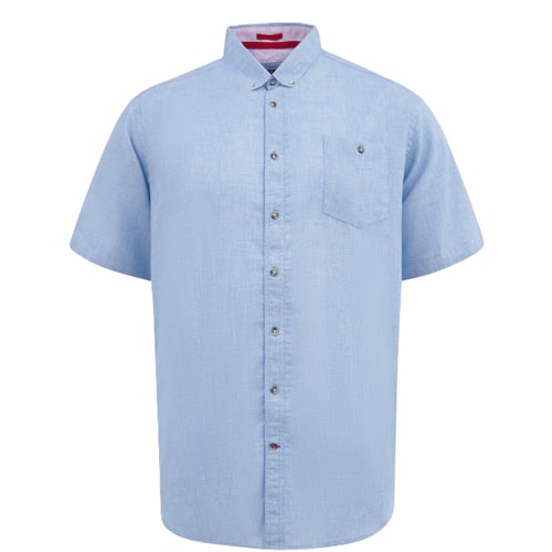 D555 Clarke 1 Linen Short Sleeve Shirt Blue