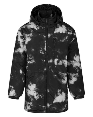 Bigdude Marble Hooded Puffer Black