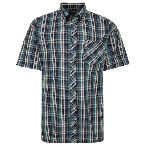Espionage Short Sleeve Check Shirt Green