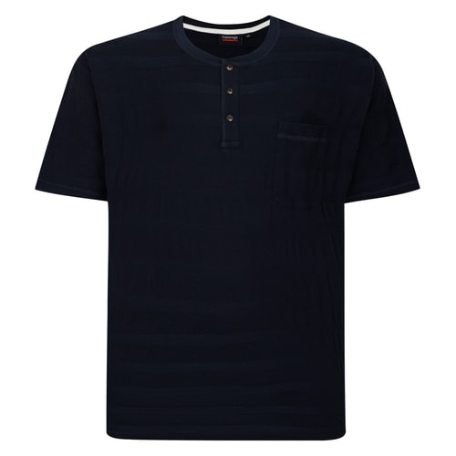 Espionage Textured Grandad T-Shirt Navy