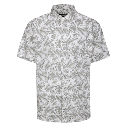 Bigdude Leaves Short Sleeve Shirt Beige