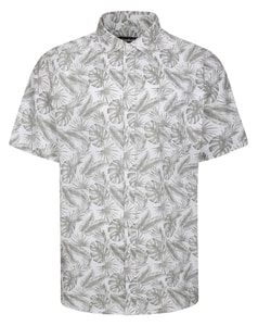 Bigdude Leaves Short Sleeve Shirt Beige