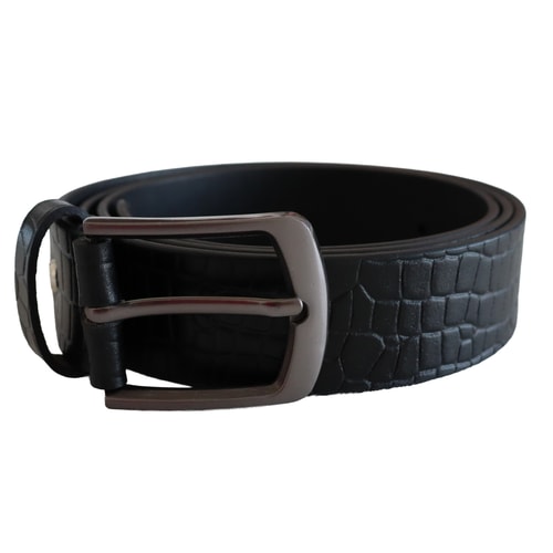 Bigdude Crocodile Leather Belt Black