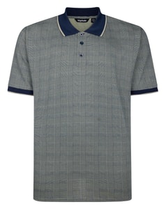 Bigdude Prince Of Wales Check Polo Shirt Dusty Olive