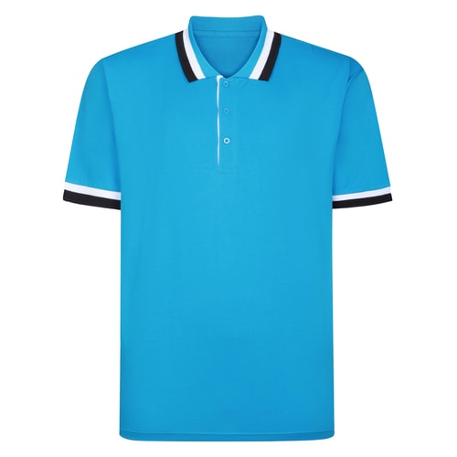 Bigdude Tipped Polo Shirt Bright Blue Tall