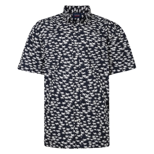 Espionage All Over Palm Print Shirt Navy/White