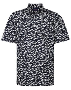 Espionage All Over Palm Print Shirt Navy/White