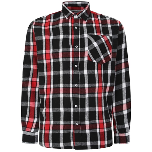 Bigdude Long Sleeve Check Flannel Shirt Red