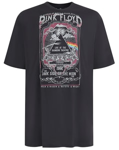 D555 Blackpool Official Pink Floyd Printed T-Shirt Washed Black