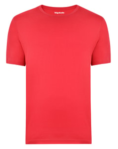 Bigdude Plain Crew Neck T-Shirt Red Space Cherry Tall