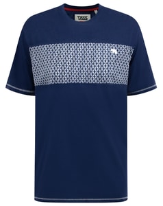 D555 Swansea Cut And Sew Crew Neck T-Shirt Navy