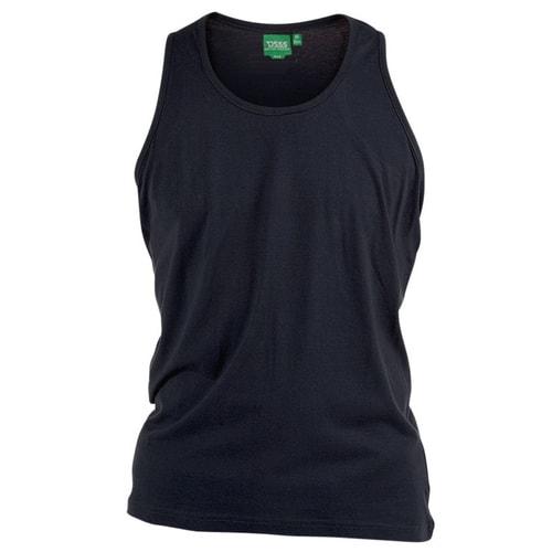 D555 Pure Cotton Muscle Vest Black