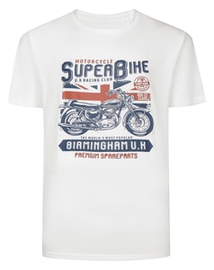 Bigdude Super Bike Print T-Shirt White