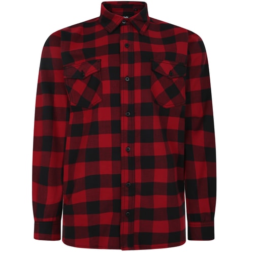 Bigdude Checked Overshirt Red/Black Tall