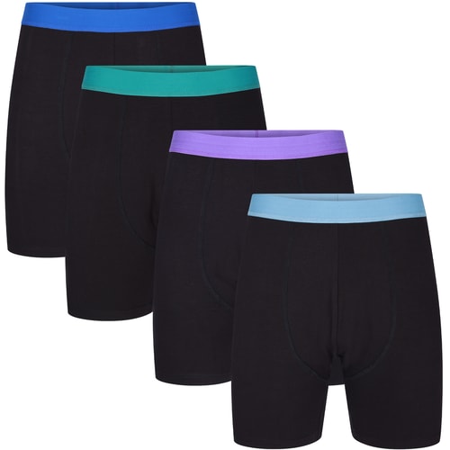Bigdude 4 Pack Bamboo Boxer Shorts Black