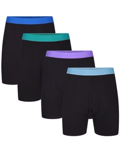 Bigdude 4 Pack Bamboo Boxer Shorts Black