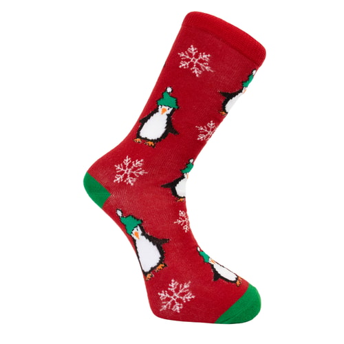 Novelty Design Christmas 1 Pack Socks Red
