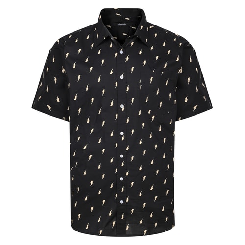 Bigdude Lightning Cotton Short Sleeve Shirt Black