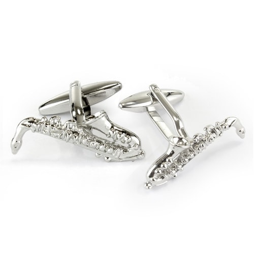 Sophos Silver Saxophone Cufflinks