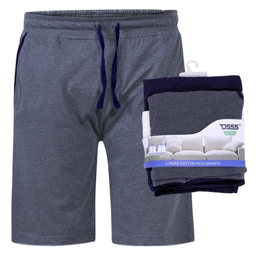 D555 Cobra Two Pack  Jersey Shorts Navy/Denim Marl