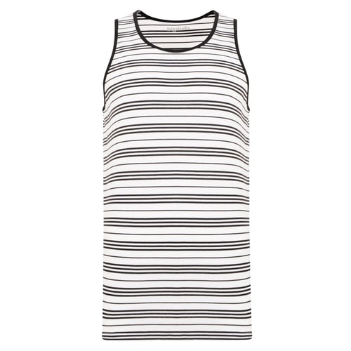 Bigdude Contrast Binding Edge Vest White/Black Tall