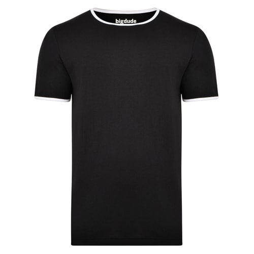 Bigdude Contrast Ringer T-Shirt Black