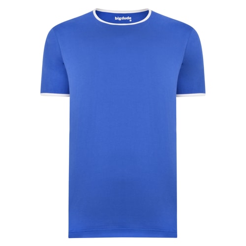 Bigdude Contrast Ringer T-Shirt Royal Blue