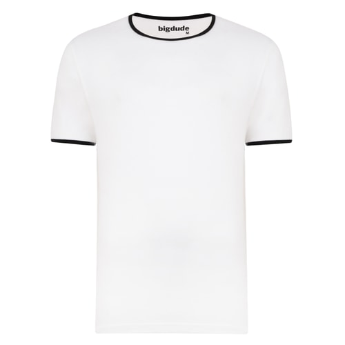 Bigdude Contrast Ringer T-Shirt White