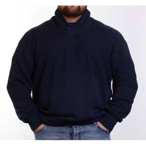 Cotton Valley Navy Shawl Collar Knitwear