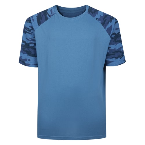 Bigdude Raglan Camo T-Shirt Blue Tall