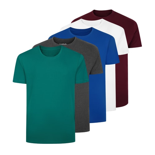 Bigdude 5 Pack Plain T-Shirts