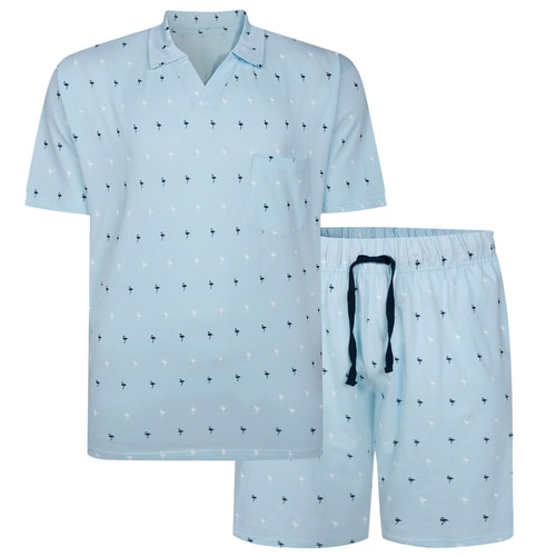 Bigdude AOP Cotton Pyjama Set Baby Blue