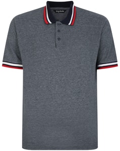 Bigdude Two Tone Contrast Polo Shirt Navy